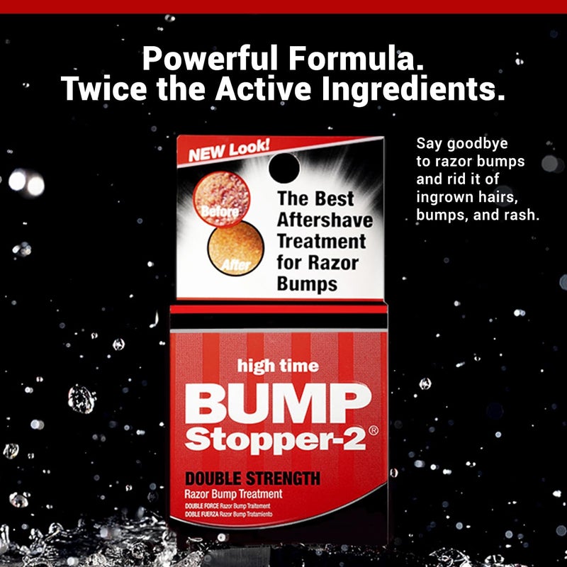 High Time Bump Stopper 2 Double Strength Razor Bump Treatment | Formulated to Relieve Razor Burn | Eliminates Ingrown Hairs | Aftershave For Men - 0.5 OZ (5 Pack) - Image 5